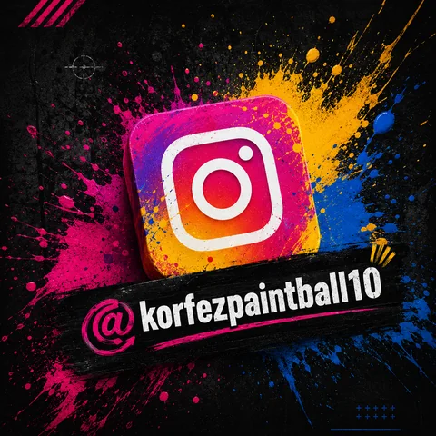 @korfezpaintball10 Instagram hesabı için renkli boya ve logo görseli